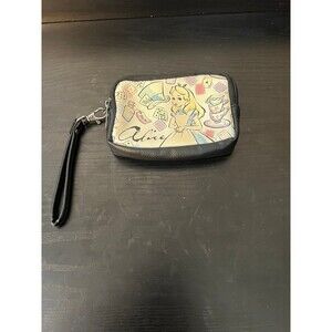 Loungefly Disney Alice in Wonderland Double Zip Faux Leather Wallet Wristlest